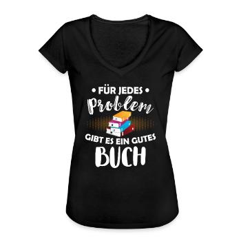 Buch lesen Bücher Leseratte - Frauen Vintage T-Shirt - Schwarz - Vorne - Danielle (179cm)