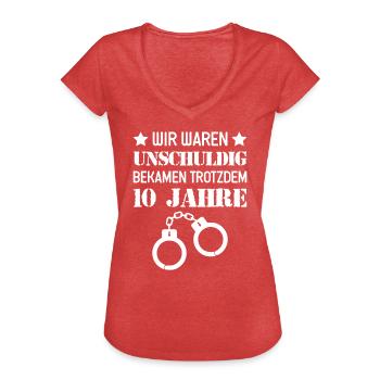Realschule Mittlere Reife Schulabschluss - Frauen Vintage T-Shirt - Rot meliert - Vorne - Danielle (179cm)