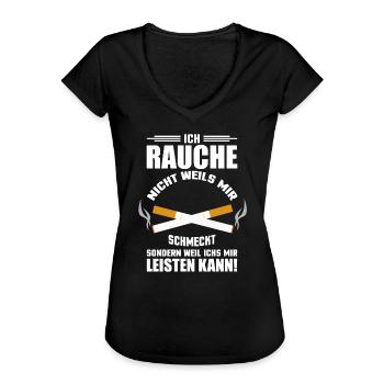 Zigaretten rauchen Raucher - Frauen Vintage T-Shirt - Schwarz - Vorne - Danielle (179cm)