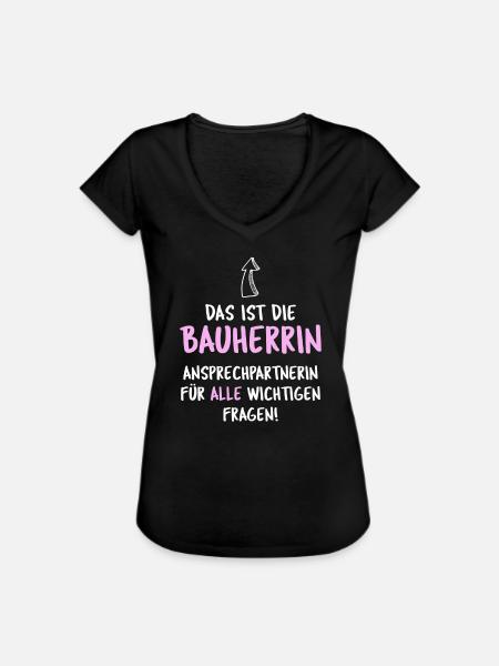 Bauherrin Hausbau - Frauen Vintage T-Shirt - Schwarz