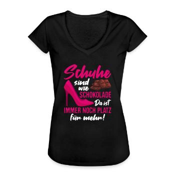 Schuhe Shopping Shoppen - Frauen Vintage T-Shirt - Schwarz - Vorne - Danielle (179cm)
