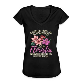 Floristin Florist Blumenhändler - Frauen Vintage T-Shirt - Schwarz - Vorne