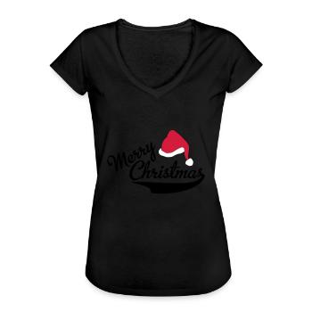 christmas - Women's Vintage T-Shirt - black - Front - Danielle (179cm)