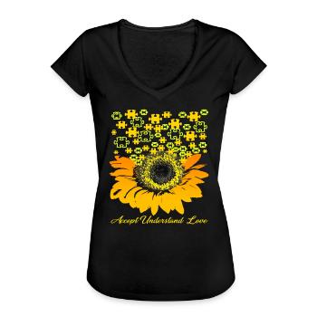 Autismus-Bewusstsein - Frauen Vintage T-Shirt - Schwarz - Vorne - Danielle (179cm)