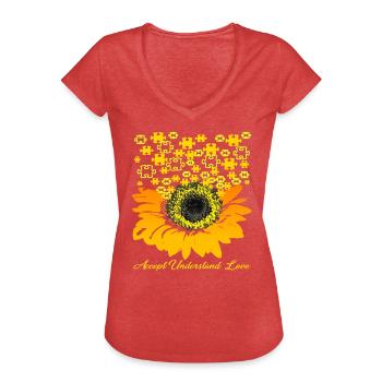 Autismus-Bewusstsein - Frauen Vintage T-Shirt - Rot meliert - Vorne - Danielle (179cm)