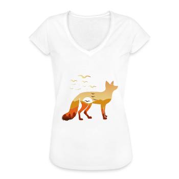 Renard nature nature nature - T-shirt vintage Femme - noir - Devant - Danielle (179cm)