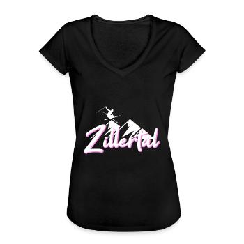 Zillertal - Frauen Vintage T-Shirt - Schwarz - Vorne - Danielle (179cm)