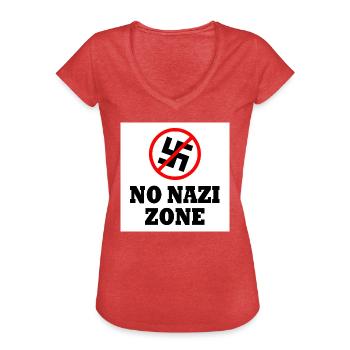 Vers la droite - T-shirt vintage Femme - rouge chiné - Devant - Danielle (179cm)