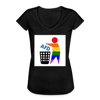 halte deine umwelt sauber - fck afd - Frauen Vintage T-Shirt - Schwarz - Vorne - Danielle (179cm)