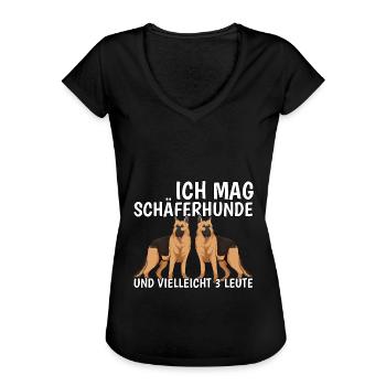 Deutscher Schäferhund Ich mag Schäferhunde - Frauen Vintage T-Shirt - Schwarz - Vorne