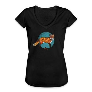 fox - Frauen Vintage T-Shirt - Schwarz - Vorne - Danielle (179cm)