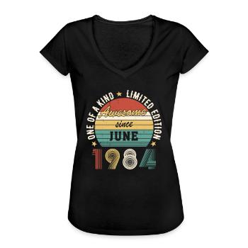 Awesome since June 1984 - Frauen Vintage T-Shirt - Schwarz - Vorne