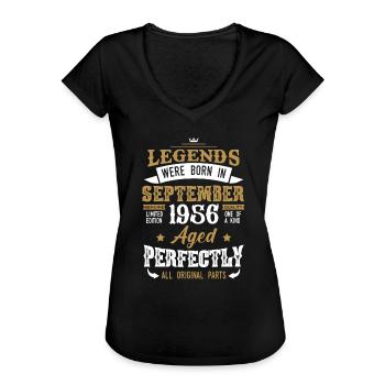 Jahrgang September 1956 Geburtstag Geschenk - Frauen Vintage T-Shirt - Schwarz - Vorne