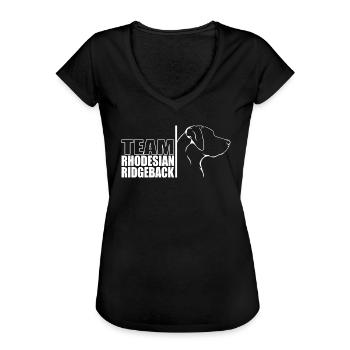 TEAM Rhodesian Ridgeback Hunde Hund Wilsigns - Frauen Vintage T-Shirt - Schwarz - Vorne