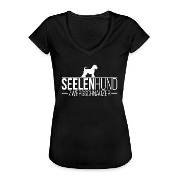 Zwergschnauzer Seelenhund Hunde Hund Wilsigns - Frauen Vintage T-Shirt - Schwarz - Vorne - Danielle (179cm)