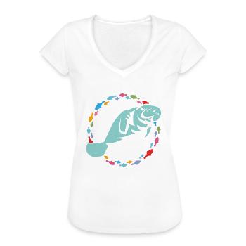 Ich liebe Manatees - Frauen Vintage T-Shirt - Schwarz - Vorne - Danielle (179cm)