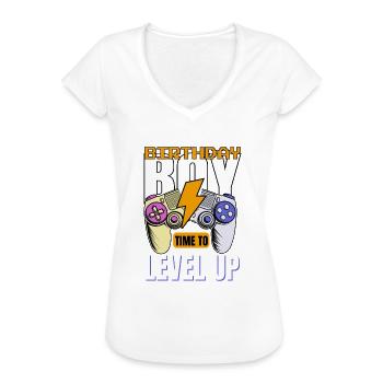 Geburtstagskind Zeit, um Videospiel Geburtstag zu verbessern - Frauen Vintage T-Shirt - Schwarz - Vorne - Danielle (179cm)