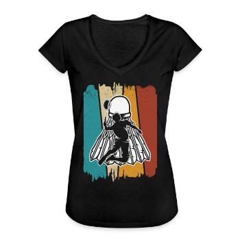 Badminton - T-shirt vintage Femme - noir - Devant - Danielle (179cm)