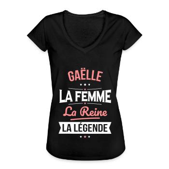 Gaëlle - La Femme - La Reine - La Légende - T-shirt vintage Femme - noir - Devant