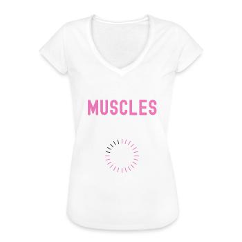 Cadeau femme muscles en cours - T-shirt vintage Femme - noir - Devant - Danielle (179cm)