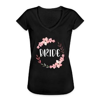 Braut Spruch Hochzeit Schmuck Heirat Junggesellin - Frauen Vintage T-Shirt - Schwarz - Vorne