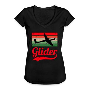 Planeurs thermiques Planeurs Pilotes Planeurs - T-shirt vintage Femme - noir - Devant - Danielle (179cm)