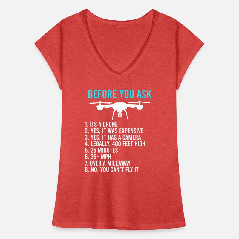 Avant de demander drones informations FPV pilotes T-shirt vintage Femme
