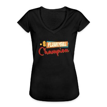 Flunky Ball Trinkspiel Flunkyball Party - Frauen Vintage T-Shirt - Schwarz - Vorne - Danielle (179cm)