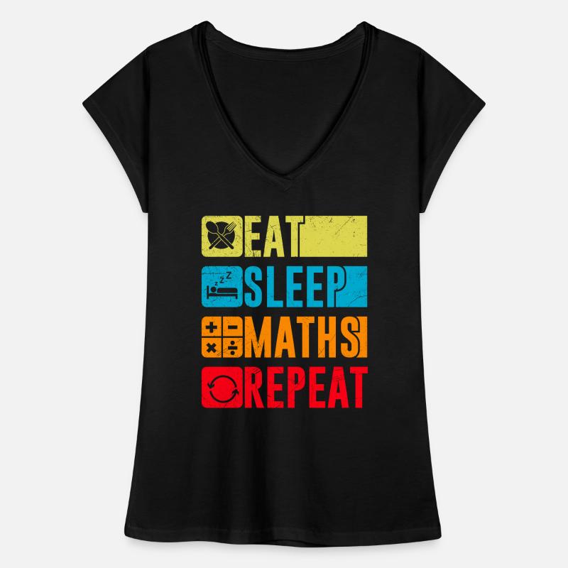 Eat Sleep Maths Repeat Mathe Mathematik Studium Frauen Vintage T-Shirt