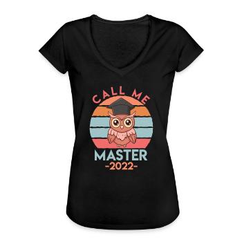 Master 2022 Abschluss Master - Frauen Vintage T-Shirt - Schwarz - Vorne - Danielle (179cm)