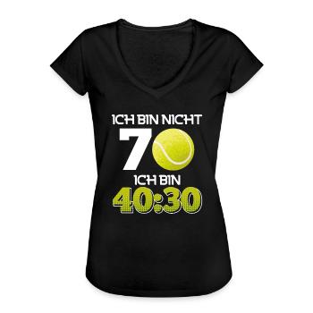 Tennisspieler 70 Jahre 70. Geburtstag 70 Jahre - Frauen Vintage T-Shirt - Schwarz - Vorne