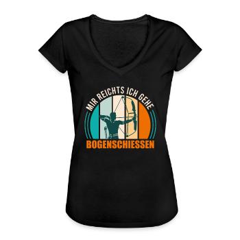 Mir reichts ich gehe Bogenschießen Bogensport - Frauen Vintage T-Shirt - Schwarz - Vorne - Danielle (179cm)