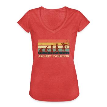 Archery Evolution Bogenschießen - Frauen Vintage T-Shirt - Rot meliert - Vorne - Danielle (179cm)