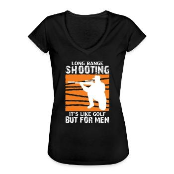Long Range Shooting - Frauen Vintage T-Shirt - Schwarz - Vorne - Danielle (179cm)