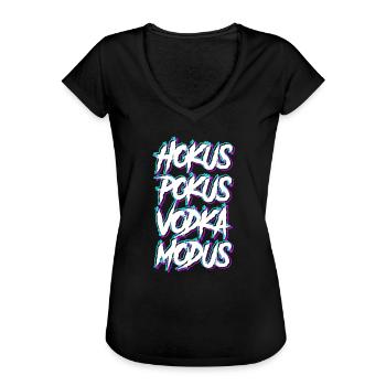 Hokus Pokus Vodka Modus Vodkatrinker Vodka - T-shirt vintage Femme - noir - Devant - Danielle (179cm)