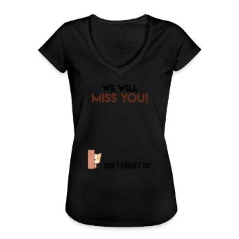 Tu vas nous manquer Adieu collègue - T-shirt vintage Femme - noir - Devant - Danielle (179cm)