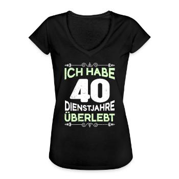 40 Jahre Arbeit Dienstjubiläum 40 Jahre - Frauen Vintage T-Shirt - Schwarz - Vorne - Danielle (179cm)