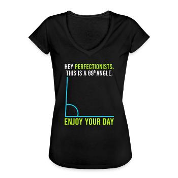 This is an 89° angle for perfection lists - Women's Vintage T-Shirt - black - Front - Danielle (179cm)
