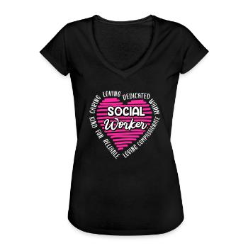 Definition einer Betreuerin Sozialarbeiterin - Frauen Vintage T-Shirt - Schwarz - Vorne - Danielle (179cm)