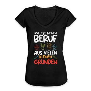 Ich liebe meinen Job im Kindergarten - Frauen Vintage T-Shirt - Schwarz - Vorne