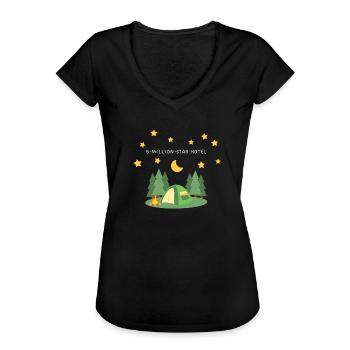 Hôtel 5 millions d’étoiles - Tente sous les étoiles - T-shirt vintage Femme - noir - Devant - Danielle (179cm)