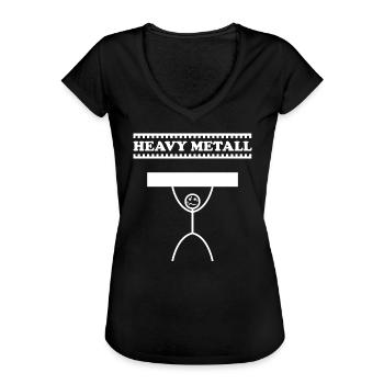 Heavy metal / heavy metal - Vrouwen Vintage T-shirt - zwart - Voor - Danielle (179cm)