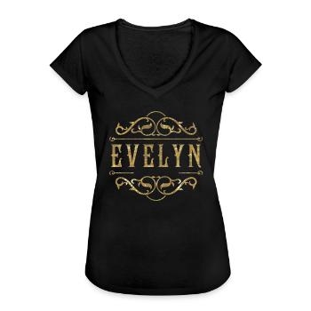 Evelyn or - T-shirt vintage Femme - noir - Devant