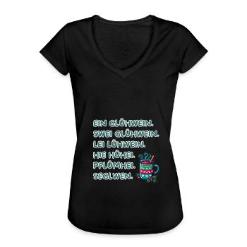 Lustiges Glühwein Geschenk für Weihnachtsmärkte - Frauen Vintage T-Shirt - Schwarz - Vorne