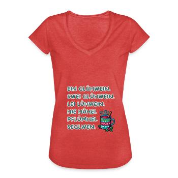 Funny mulled wine gift for Christmas markets - Women's Vintage T-Shirt - heather red - Front - Danielle (179cm)