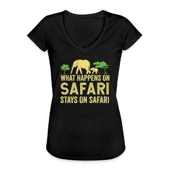 Was auf Safari passiert bleibt auf Safari Afrika - Frauen Vintage T-Shirt - Schwarz - Vorne