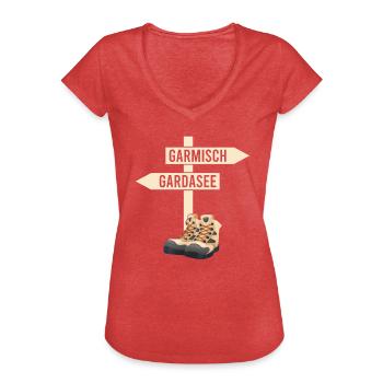 Alpenüberquerung Garmisch Gardasee - Frauen Vintage T-Shirt - Rot meliert - Vorne - Danielle (179cm)