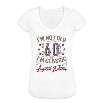 60th Birthday Vintage Funny Saying - Women's Vintage T-Shirt - black - Front - Danielle (179cm)