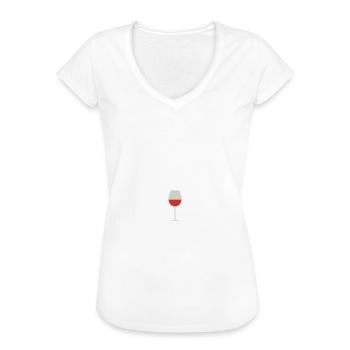 Je vois la vie en rouge blague vin humour - T-shirt vintage Femme - noir - Devant