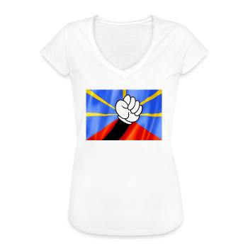 Fiere d'être réunionnaise Drapeau île La Réunion - T-shirt vintage Femme - noir - Devant